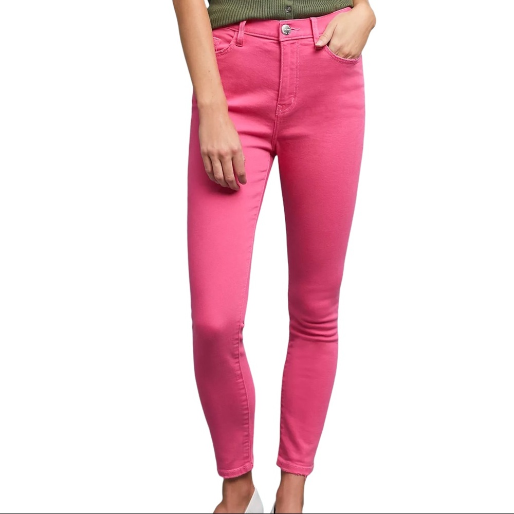 Current Elliott x Anthropologie Ultra High Waist Skinny 10 | 30 Dark Pink Jeans